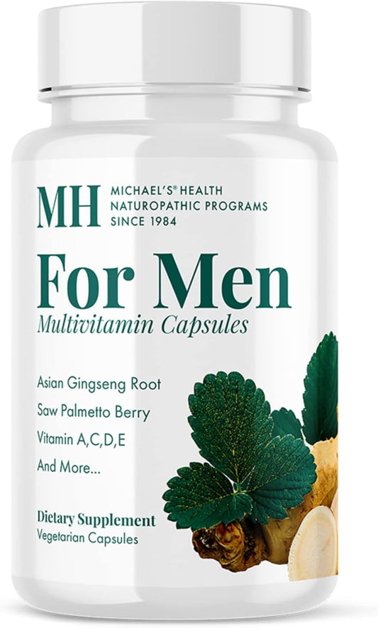 Men's Daily Multivitamin with Prostate Health Support - 90 Vegetarian Capsules - Vitamins A, C, D & E, B Complex - Kosher - 30 Servings