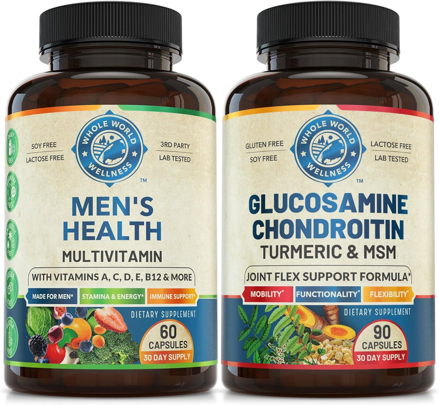 Men's Daily Multivitamins & Advanced Joint Support Bundle for Holistic Wellness & Energy Boost