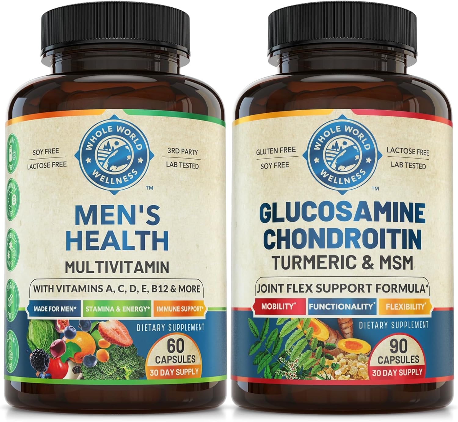 Men's Daily Multivitamins & Advanced Joint Support Bundle for Holistic Wellness & Energy Boost