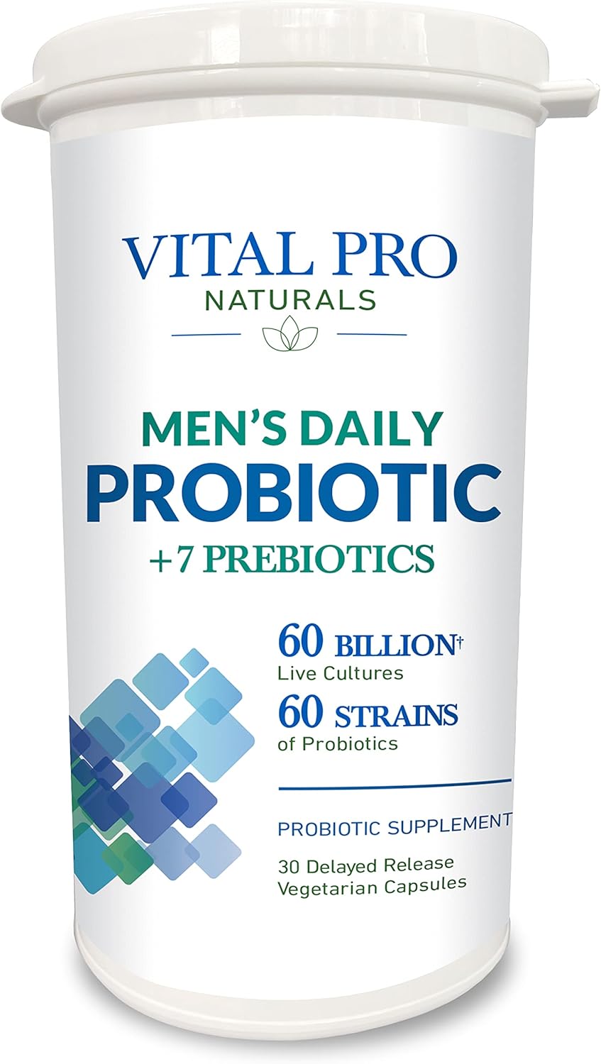 Men's Daily Probiotic Plus Prebiotics - Vital Planet Vital Pro Naturals 30 Capsules