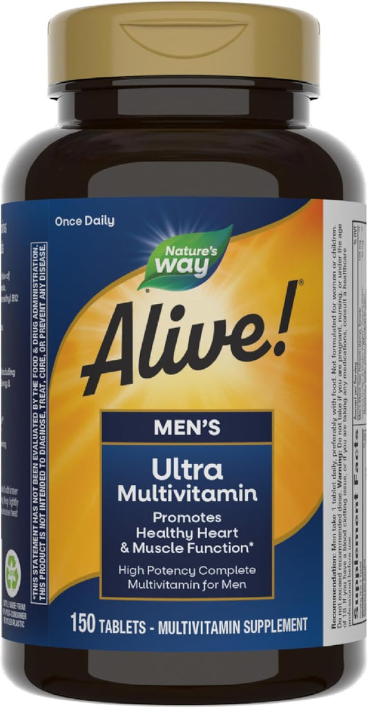 Men's Daily Ultra Multivitamin with Heart & Muscle Support, B-Vitamins & Methylated B12, 150 Tablets