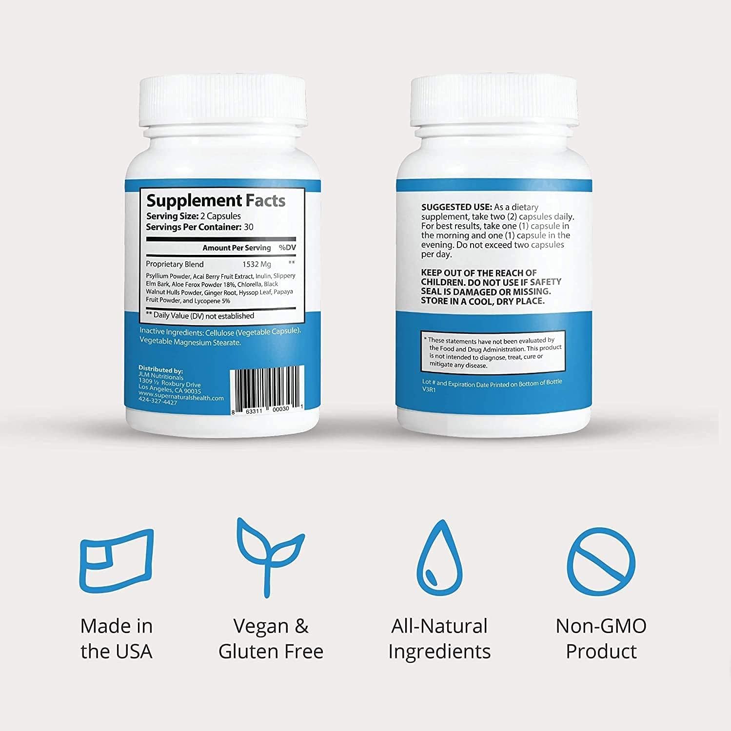 Men's Digestive Health and Immune Support Bundle - Natural IBSolution and Multivitamin Supplement for Gas, Bloating, Constipation - 2-Pack, 60 Capsules