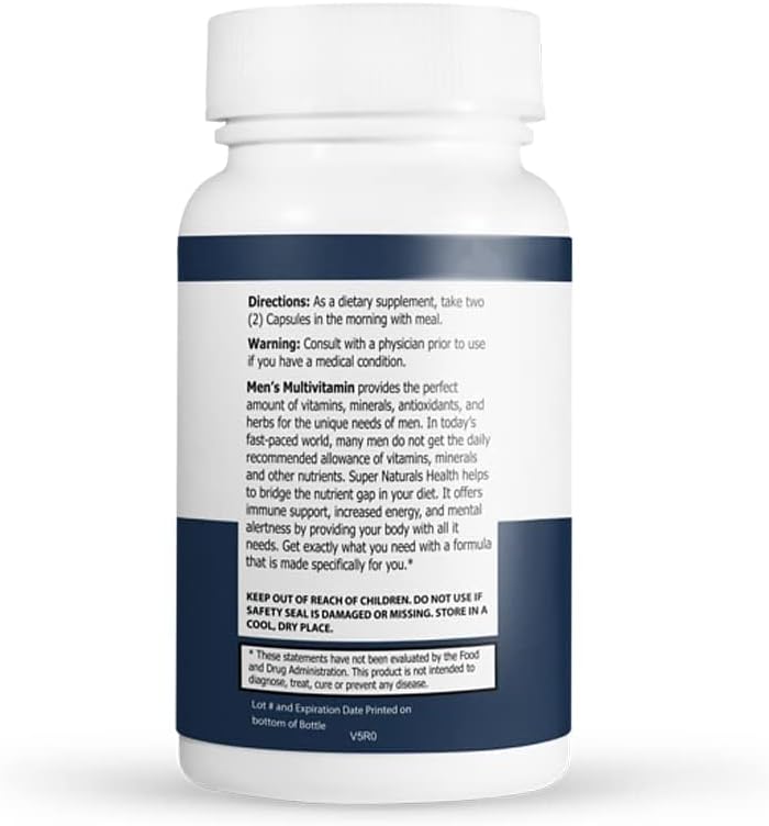 Men's Digestive Health and Immune Support Bundle - Natural IBSolution and Multivitamin Supplement for Gas, Bloating, Constipation - 2-Pack, 60 Capsules
