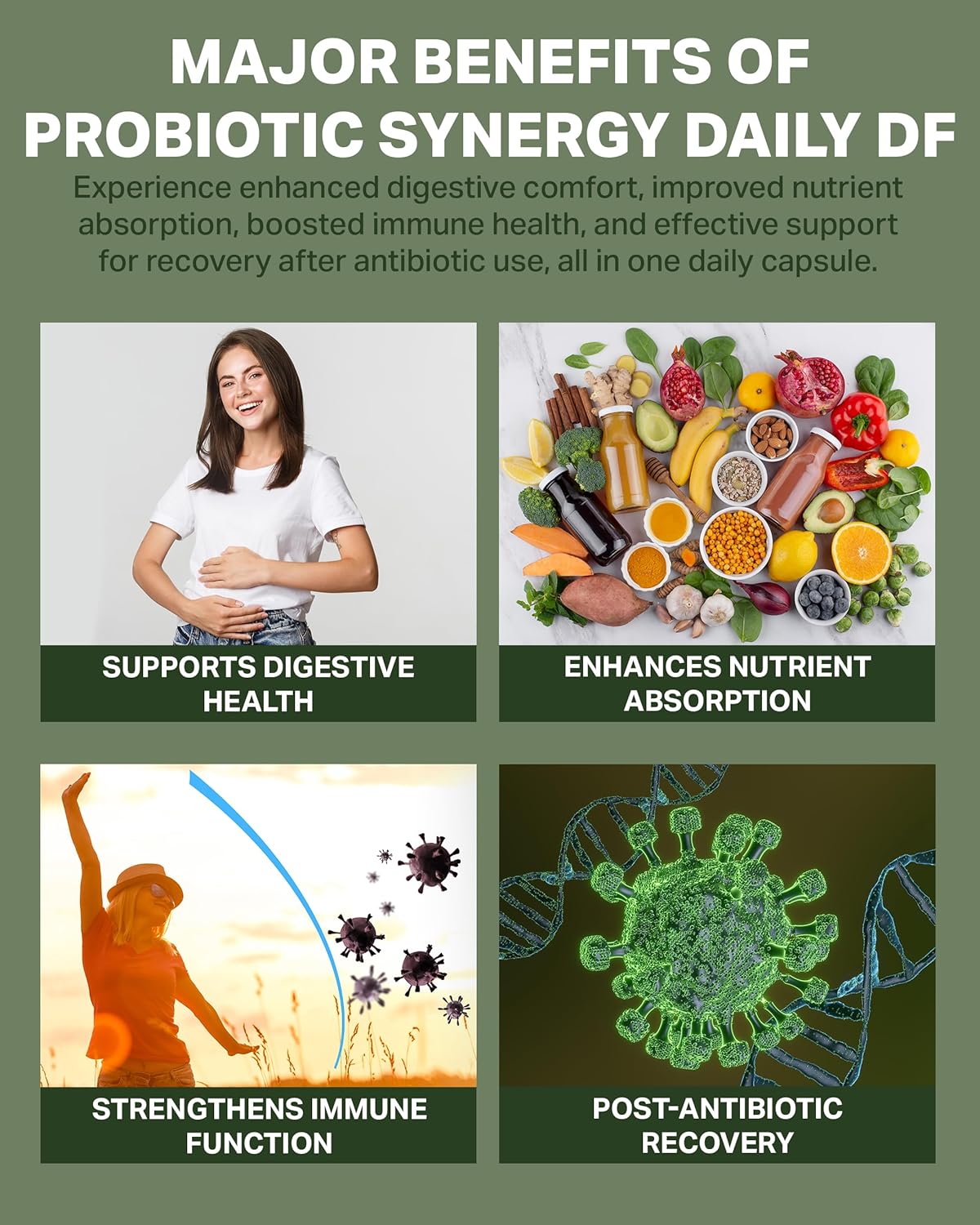 Men's Digestive Health Probiotic Supplement - 30 Billion CFU Bifidobacterium - Acid-Resistant Capsules - Supports Flora Balance - 30 Count