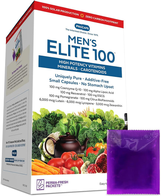 Men's Elite Multivitamin - 100 Nutrient-Packed Packets with Coenzyme Q10, Alpha Lipoic Acid, Resveratrol, and More - No Additives