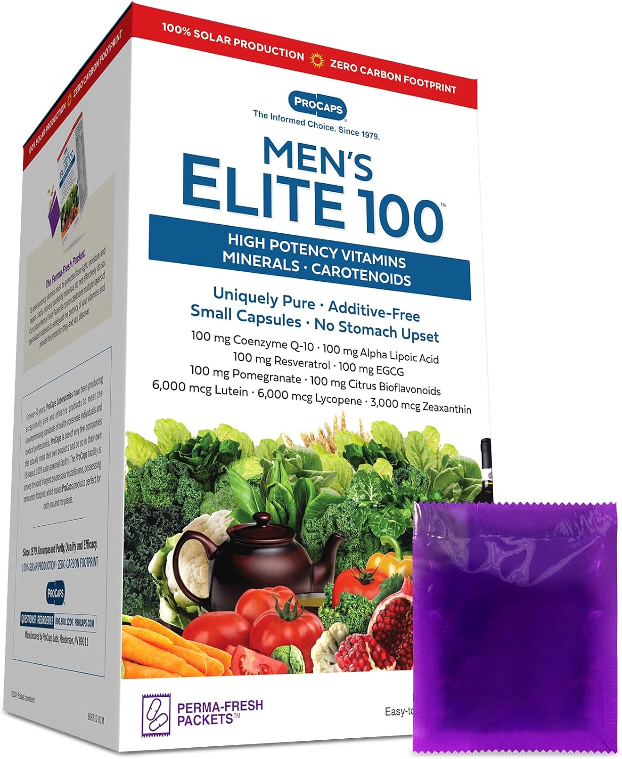 Men's Elite Multivitamin - 120 Packets with CoQ10, Alpha Lipoic Acid, Resveratrol, Pomegranate, Citrus Bioflavonoids - No Additives - Andrew Lessman