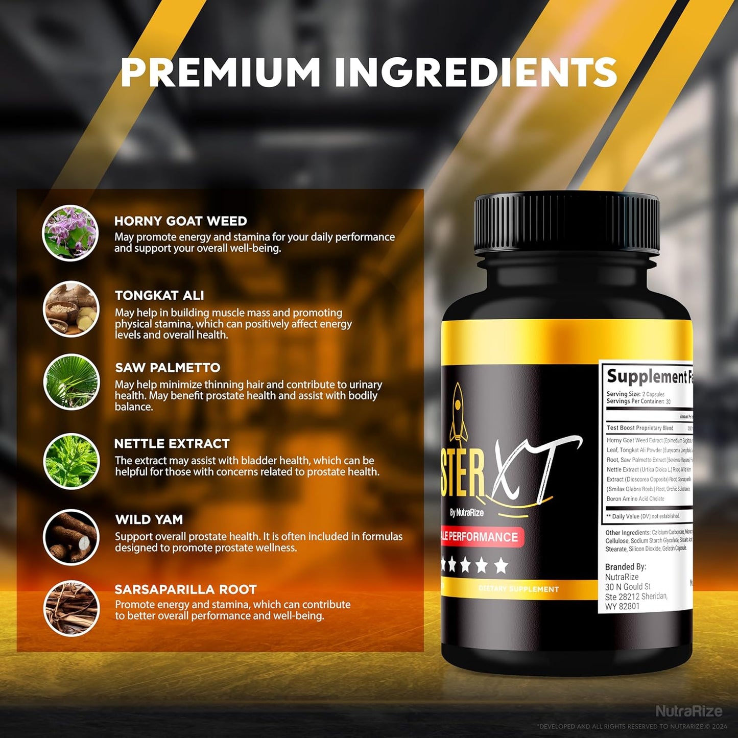 Men's Energy and Performance Booster Capsules - NutraRize BoosterXT: Multivitamin Pills for Daily Health and Peak Performance (60 Capsules)