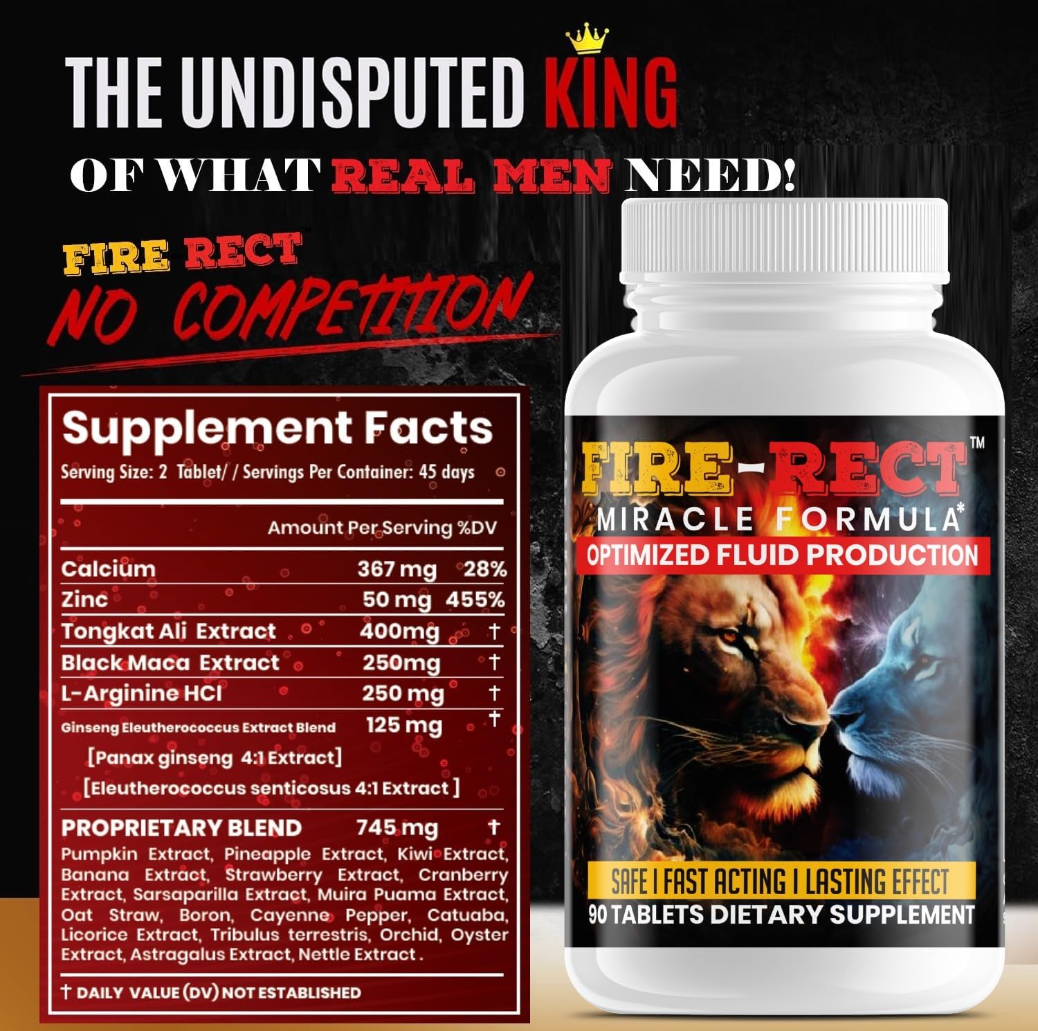 Men's Fertility Supplements - Boost Sperm Count, Motility & Strength - With Tongkat Ali, Tribulus Terrestris, Maca Root, Zinc - 90 CT