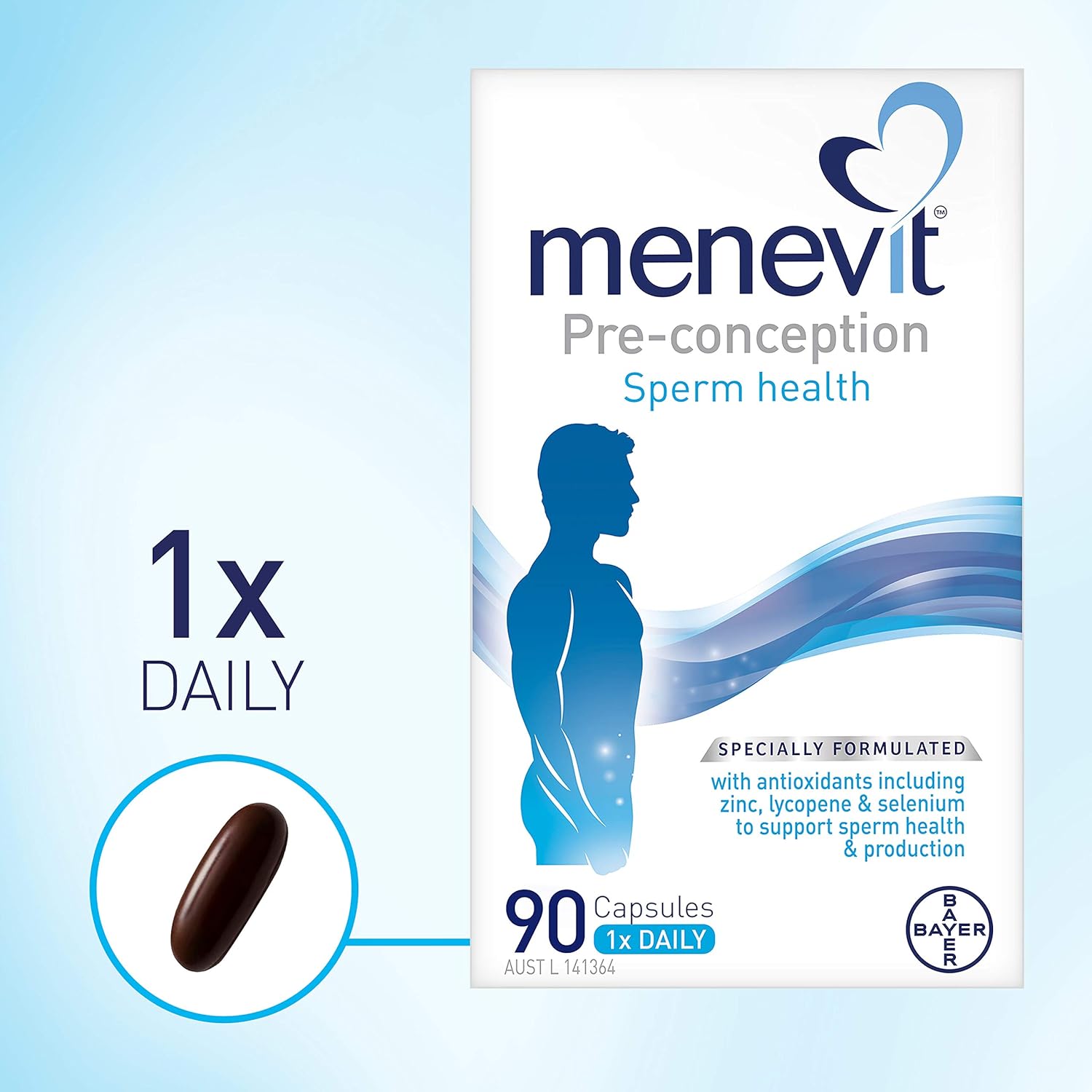 Men's Fertility Support Supplement - 90 Capsules for Sperm Health & Motility