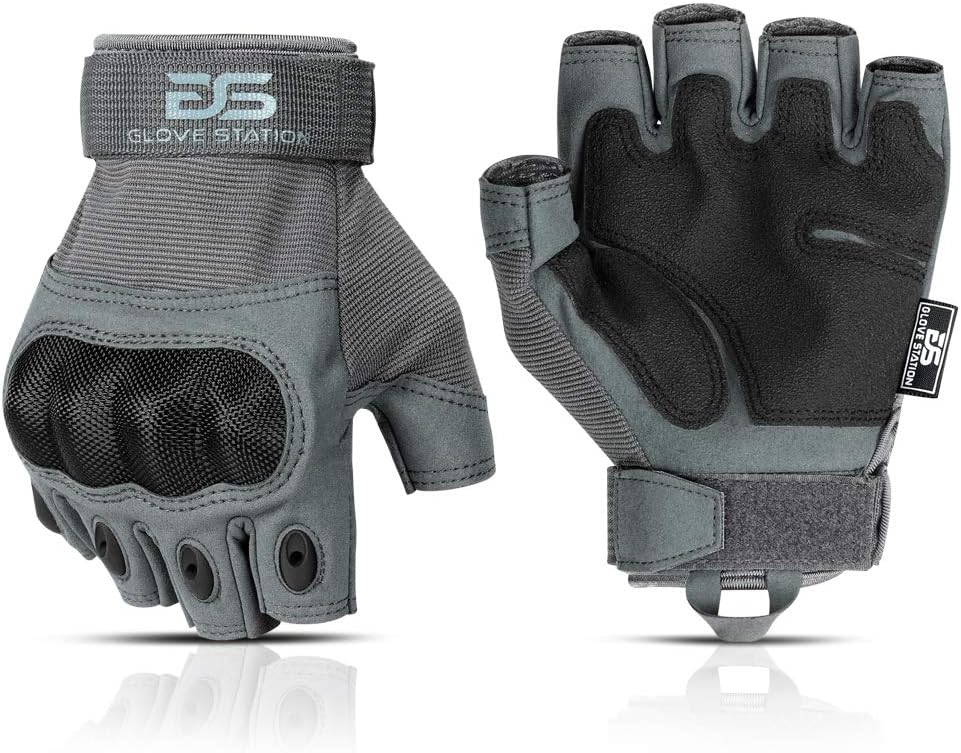 Men's Fingerless Tactical Gloves for Motorcycle, Shooting, Airsoft, Hunting, Police Work, and Hiking - The Combat Glove Station