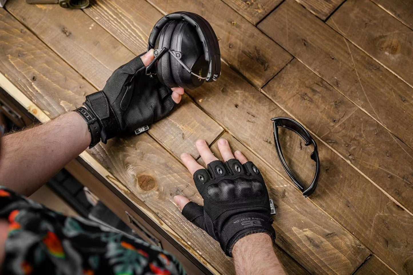 Men's Fingerless Tactical Gloves for Motorcycle, Shooting, Airsoft, Hunting, Police Work, and Hiking - The Combat Glove Station