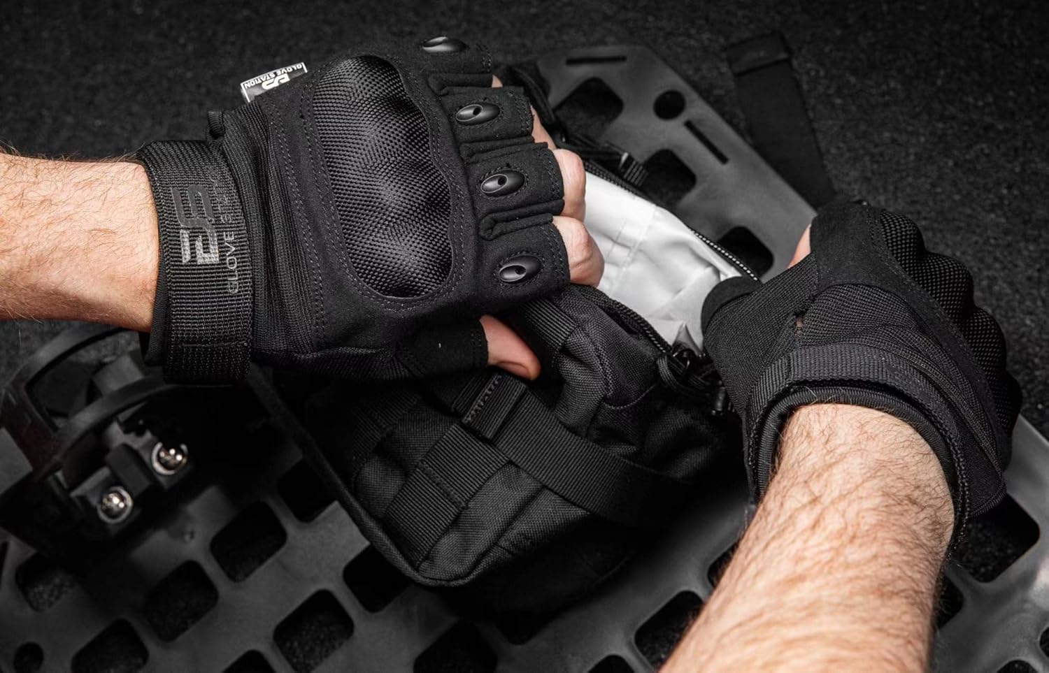 Men's Fingerless Tactical Gloves for Motorcycle, Shooting, Airsoft, Hunting, Police Work, and Hiking - The Combat Glove Station