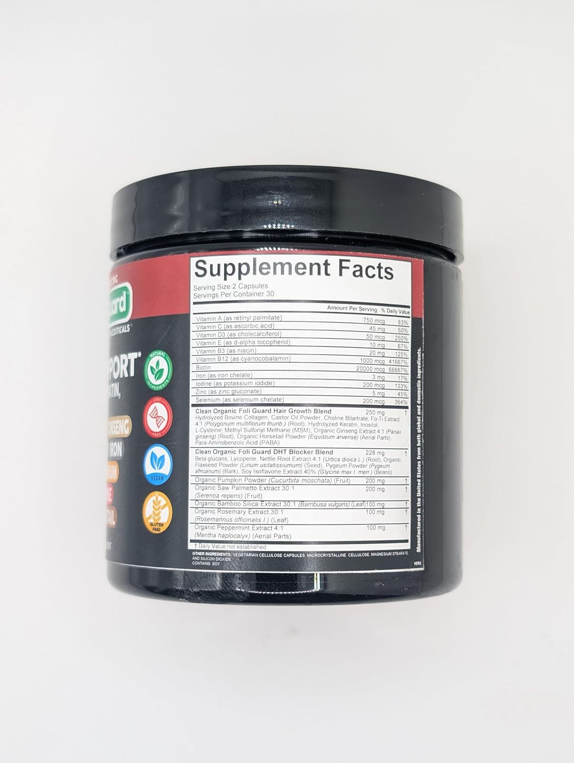 Men's Hair Growth Supplement with Biotin, Collagen, Keratin, and Natural Ingredients by Clean Nutra