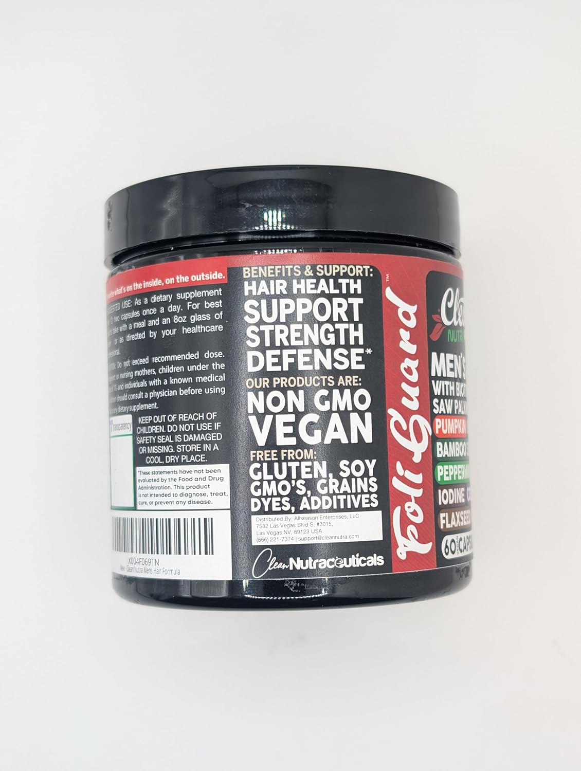 Men's Hair Growth Supplement with Biotin, Collagen, Keratin, and Natural Ingredients by Clean Nutra