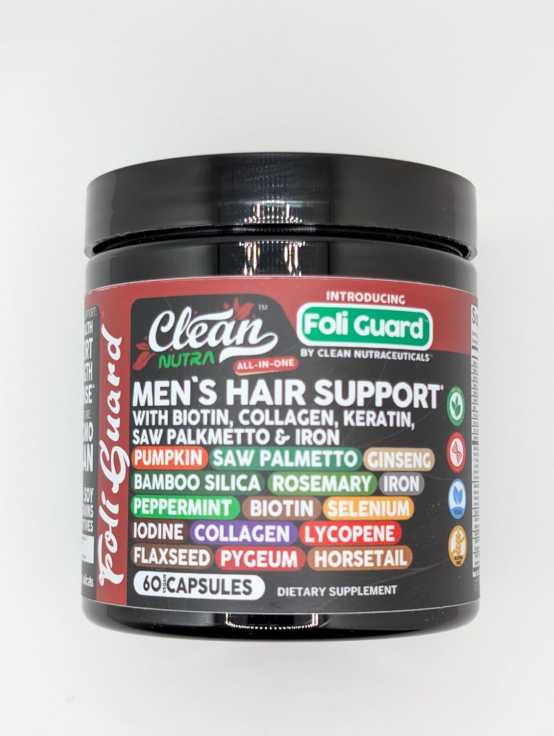 Men's Hair Growth Supplement with Biotin, Collagen, Keratin, and Natural Ingredients by Clean Nutra