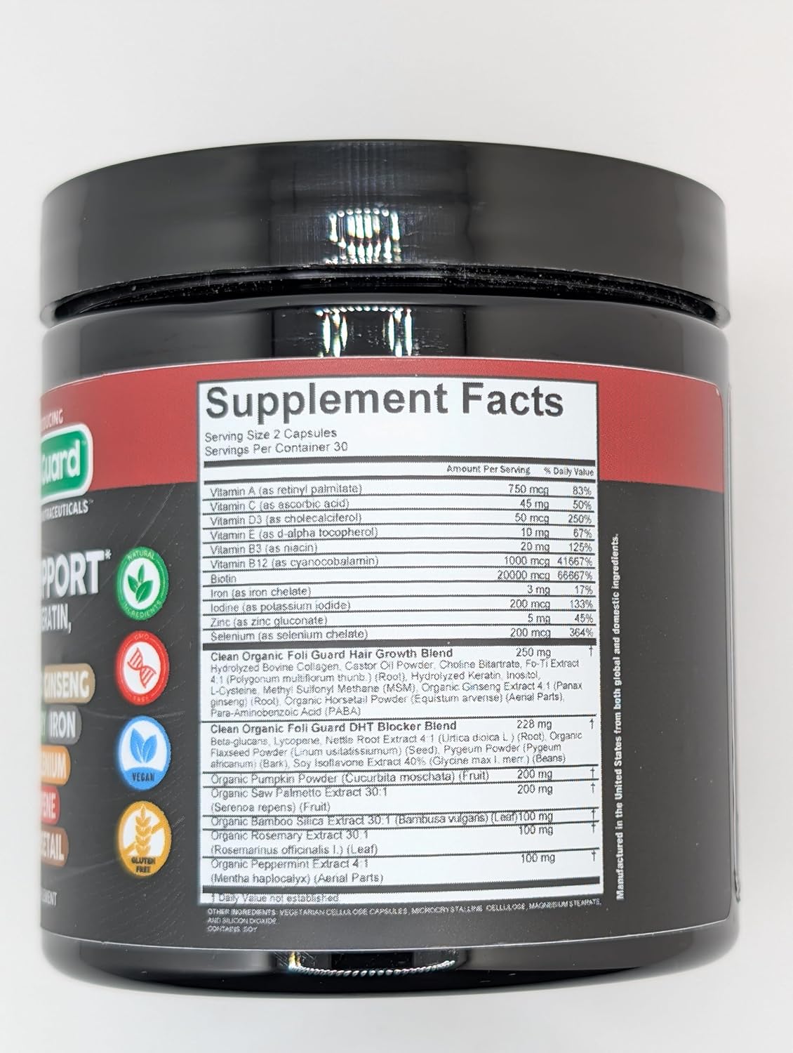 Men's Hair Growth Supplement with Biotin, Collagen, Keratin, and Natural Ingredients by Clean Nutra