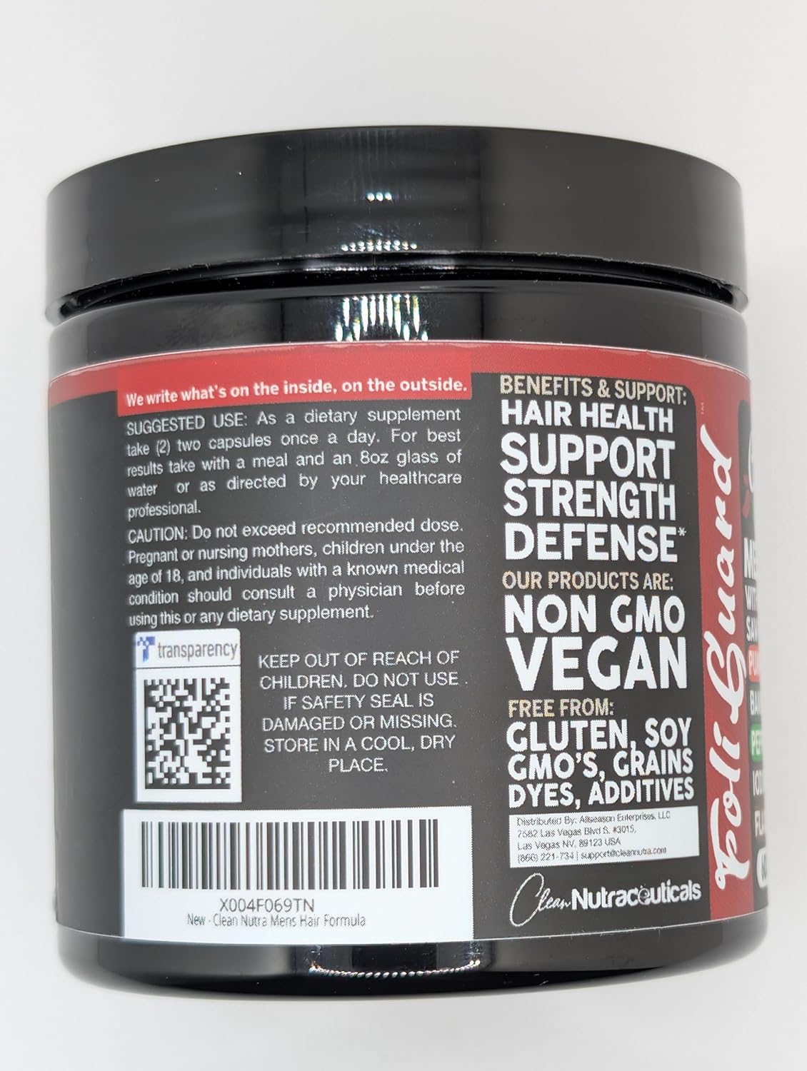 Men's Hair Growth Supplement with Biotin, Collagen, Keratin, and Natural Ingredients by Clean Nutra
