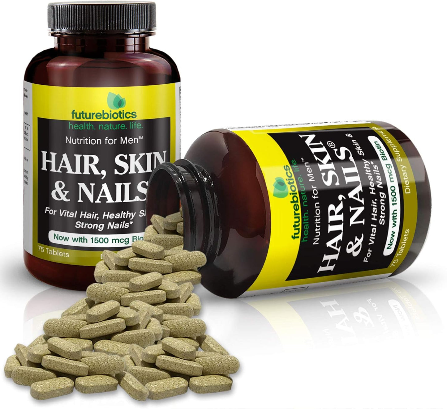Men's Hair Skin Nails Supplement Tablets - 75 Count by Futurebiotics