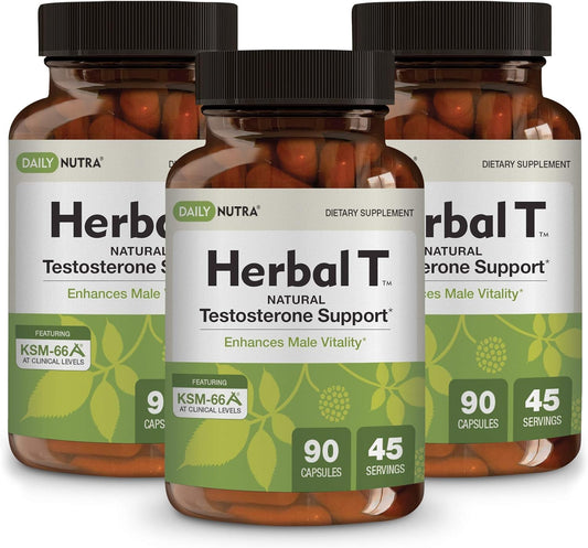 Men’s Health Formula Supplement for Endurance, Vitality, & Aging Support with KSM-66 Ashwagandha, Tongkat Ali, Tribulus, Eleuthero, & Horny Goat Weed - 3 Pack