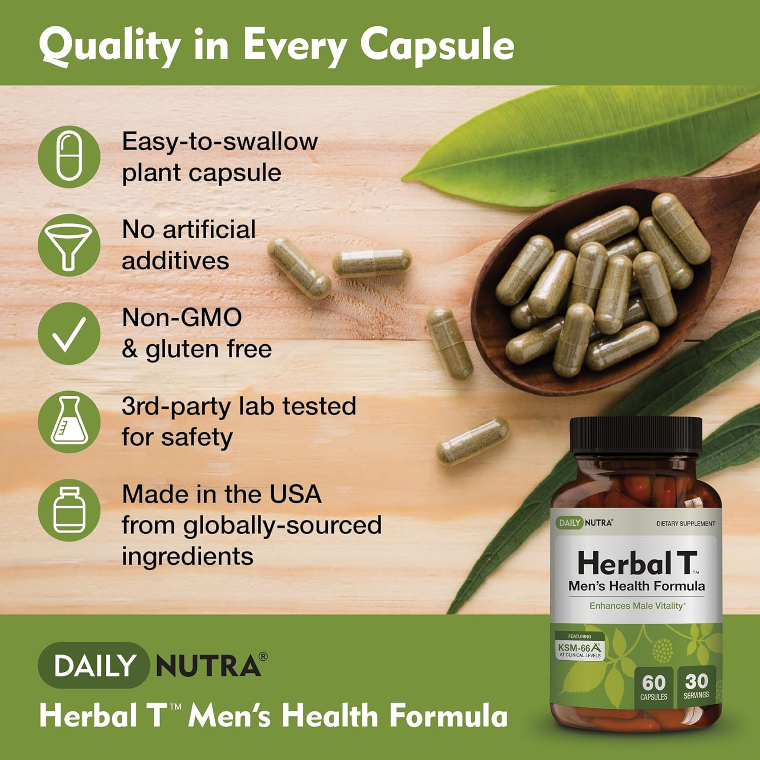 Men’s Health Formula Supplement for Endurance, Vitality, & Aging Support with KSM-66 Ashwagandha, Tongkat Ali, Tribulus, Eleuthero, & Horny Goat Weed - 3 Pack