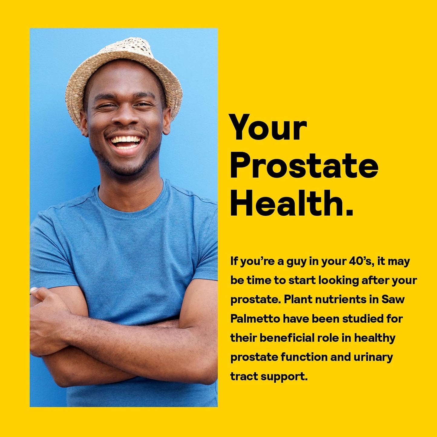 Men's Health Saw Palmetto Supplement 580mg - Prostate & Urinary Tract Support - Plant Sterols & Beta Sitosterol - 100 Capsules - 60-Day Guarantee