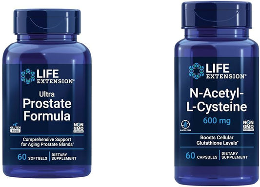 Men's Health Support: Life Extension Ultra Prostate Formula with Saw Palmetto, Pygeum, Nettle, and NAC for Immune and Respiratory Health