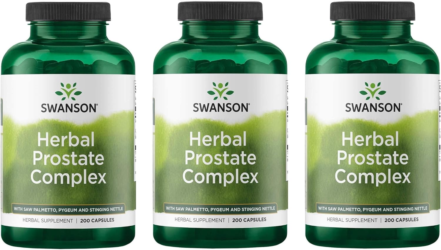Men's Herbal Prostate Complex with Pygeum, Saw Palmetto, and Stinging Nettle - 600 Capsules - Pack of 3