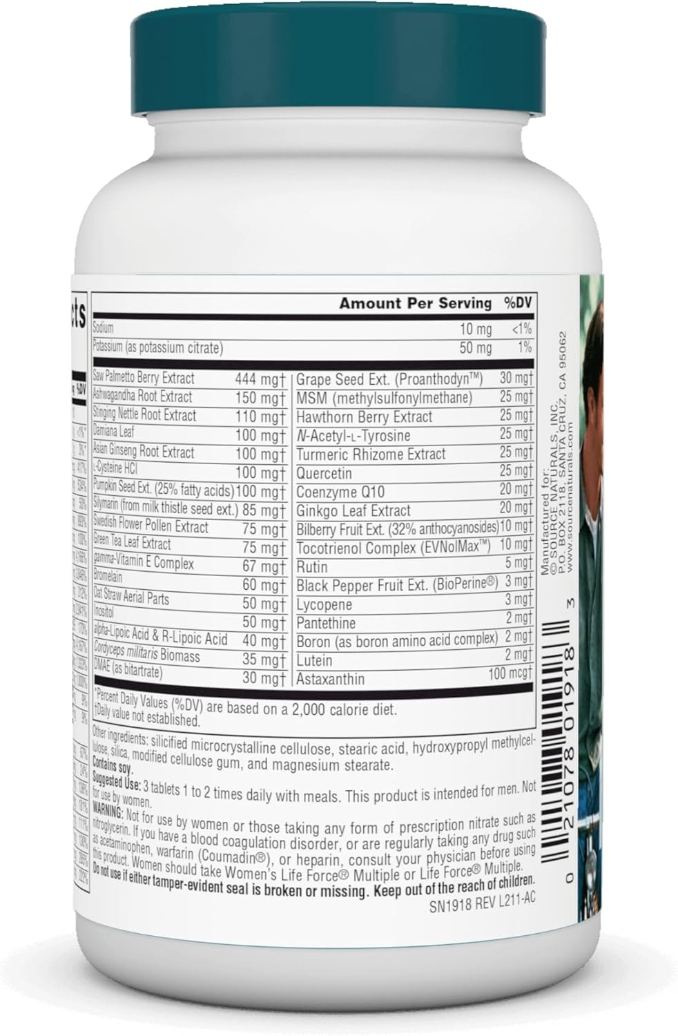 Men's Life Force Multiple Daily Multivitamin & Immune Health Supplement - 45 Tablets - 13 Essential Vitamins & Minerals for Men's Wellness