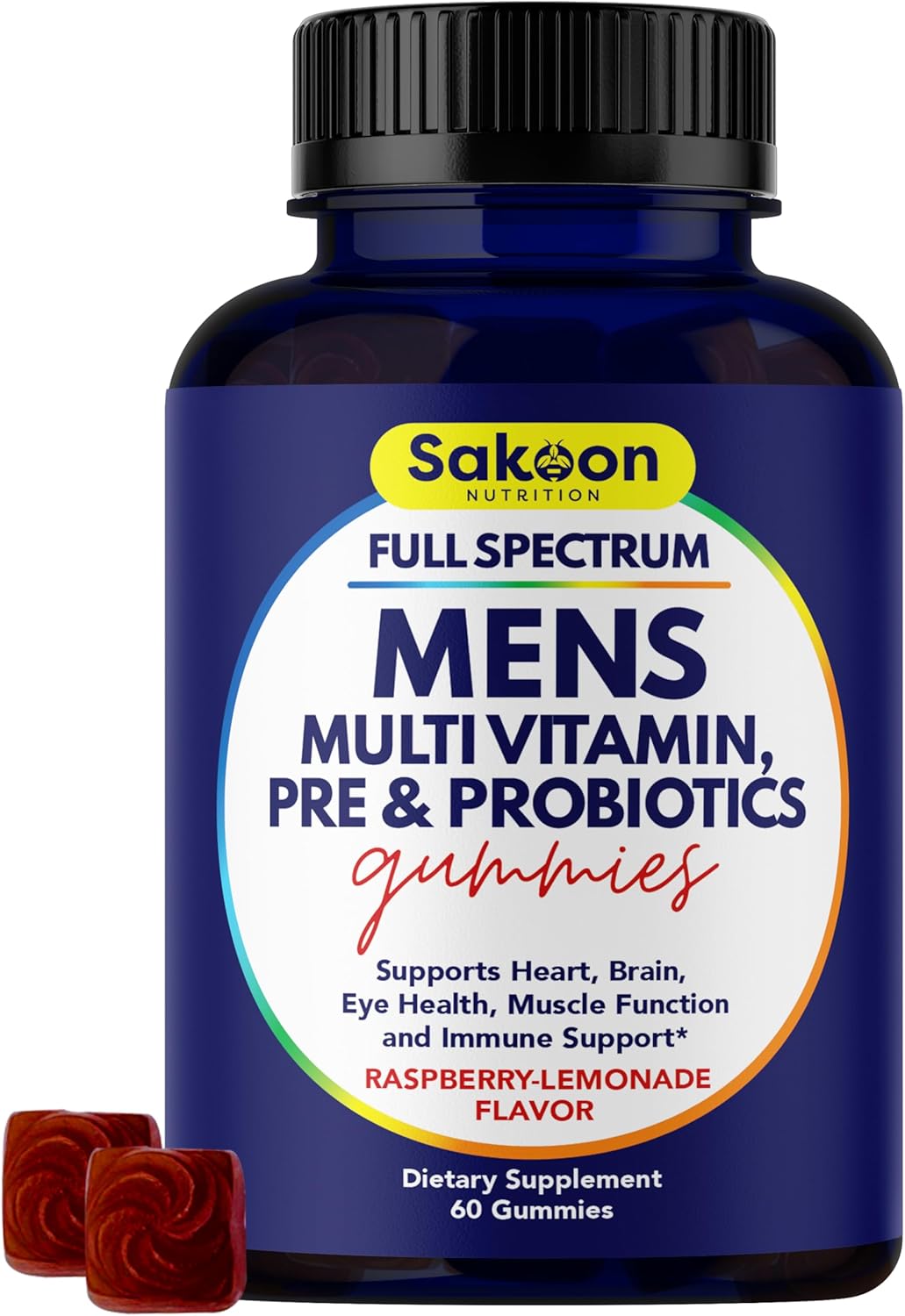 Men's Multivitamin Gummies with Probiotics and Prebiotics by Sakoon Nutrition