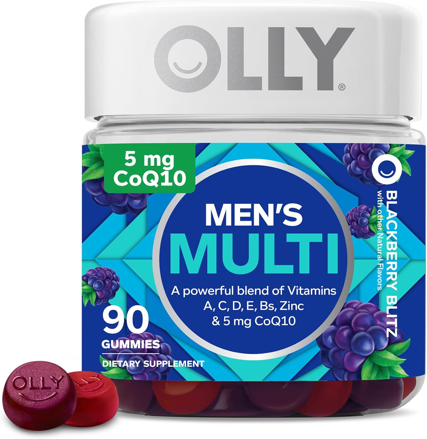 Men's Multivitamin Gummy Rings with Apple Cider Vinegar, Vitamin B12, and Chromium for Immune Support and Metabolism Boost