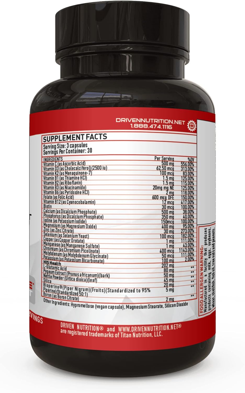 Men's Multivitamin Supplement - 90 Ct - Energy, Metabolism, Immune Support, Recovery & Brain Function - Vitamin A, E, D, C, Magnesium, Zinc & More by Driven Nutrition