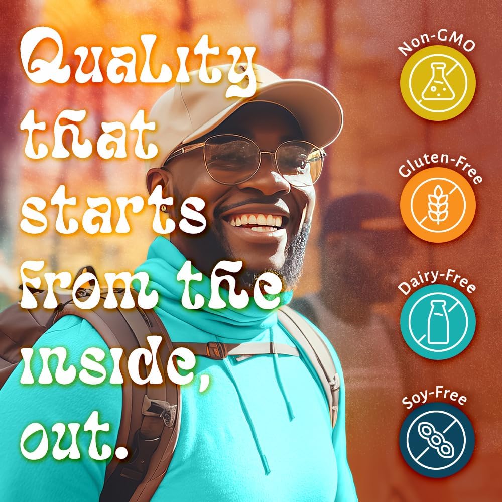 Men's Multivitamin with Iron, Calcium, Ashwagandha, CoQ10 & Lycopene - Daily Nutritional Support - 60 Capsules