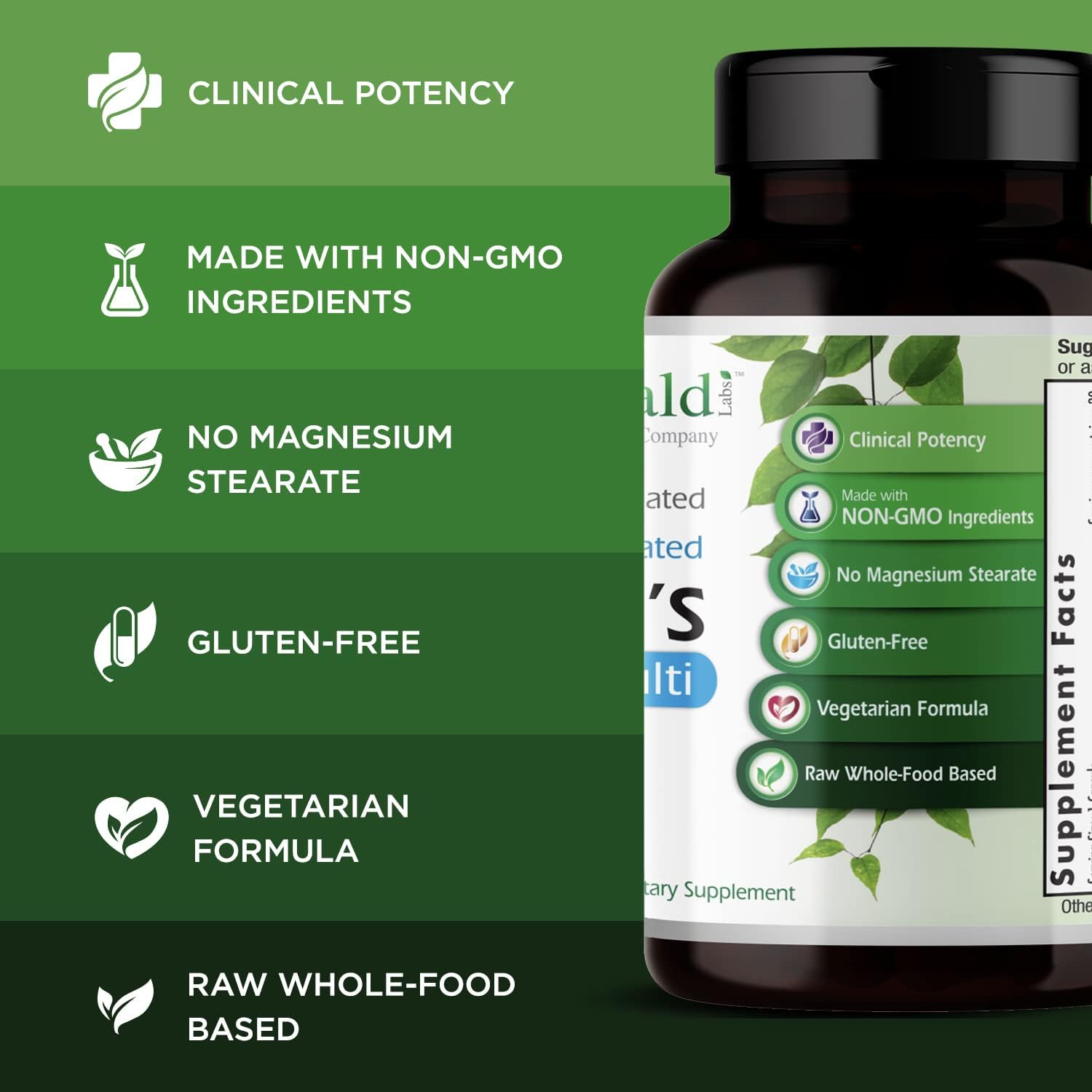 Men's Multivitamin with Lycopene, Zinc, Vitamin D3 - Supports Bones, Prostate, Vision - 30 Capsules