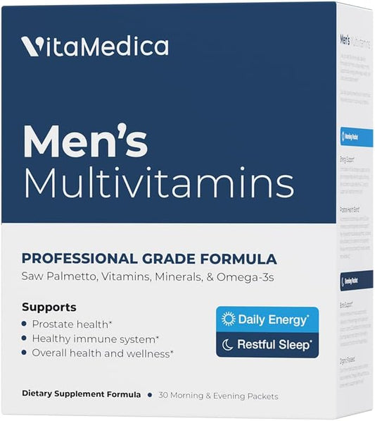 Men's Multivitamin with Prostate Health Support - 30 Daily Packs for Energy, Sleep, Muscle, and Joint Health