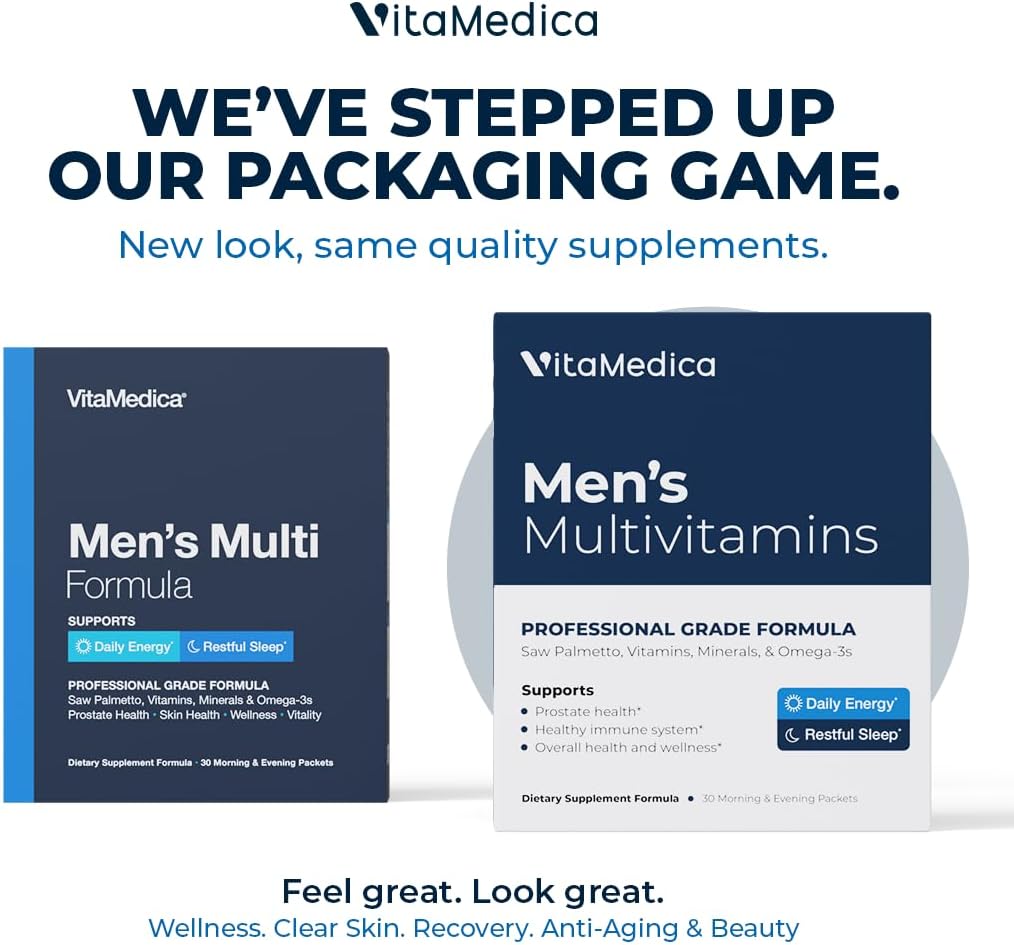 Men's Multivitamin with Prostate Health Support - 30 Daily Packs for Energy, Sleep, Muscle, and Joint Health