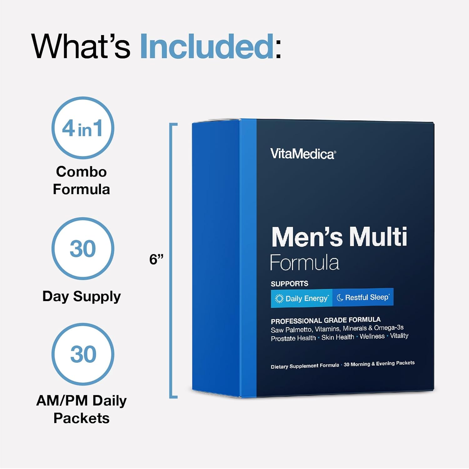 Men's Multivitamin with Prostate Health Support - 30 Daily Packs for Energy, Sleep, Muscle, and Joint Health