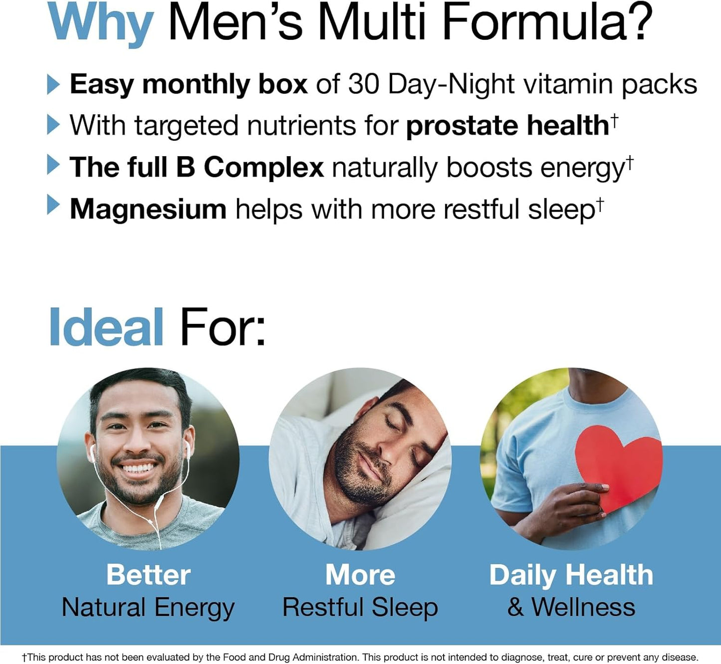 Men's Multivitamin with Prostate Health Support - 30 Daily Packs for Energy, Sleep, Muscle, and Joint Health