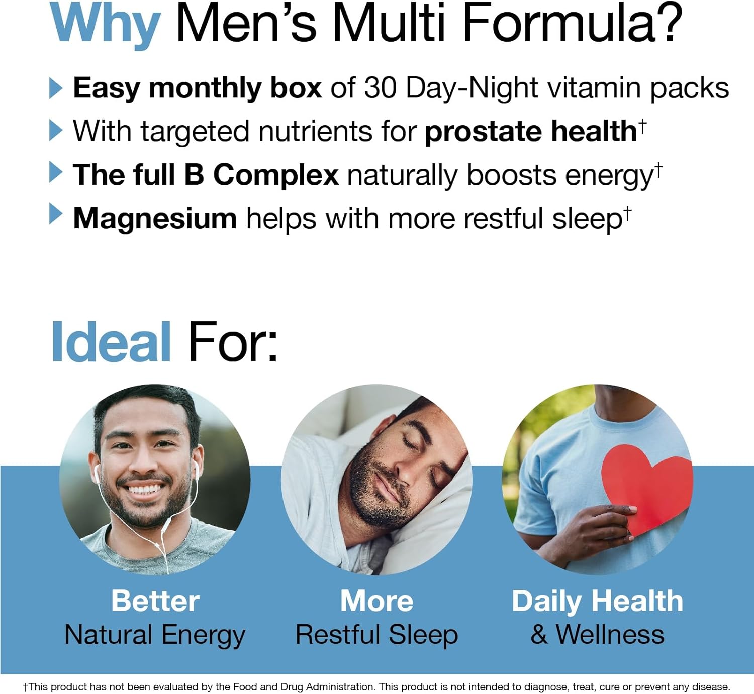 Men's Multivitamin with Prostate Health Support - 30 Daily Packs for Energy, Sleep, Muscle, and Joint Health