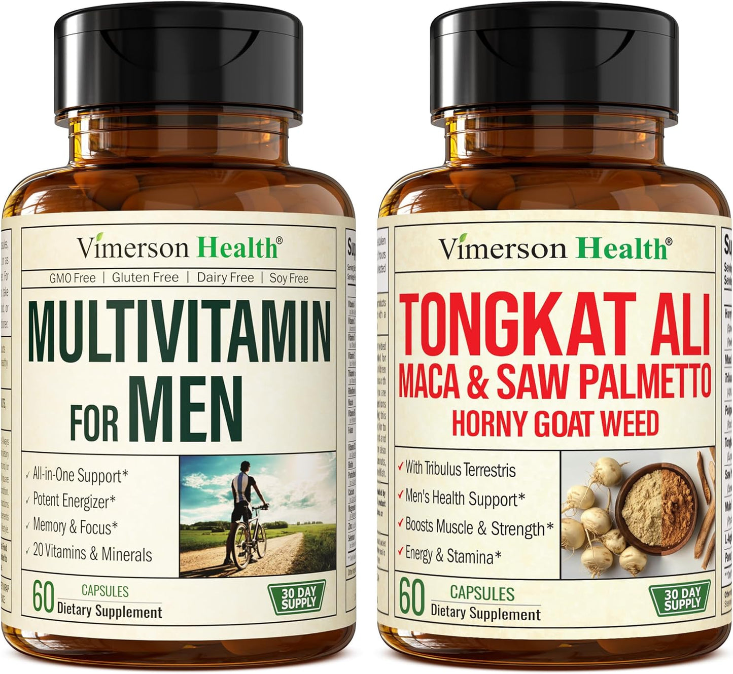 Men's Multivitamin with Tongkat Ali, Horny Goat Weed, Maca, Tribulus, Saw Palmetto - Vimerson Health