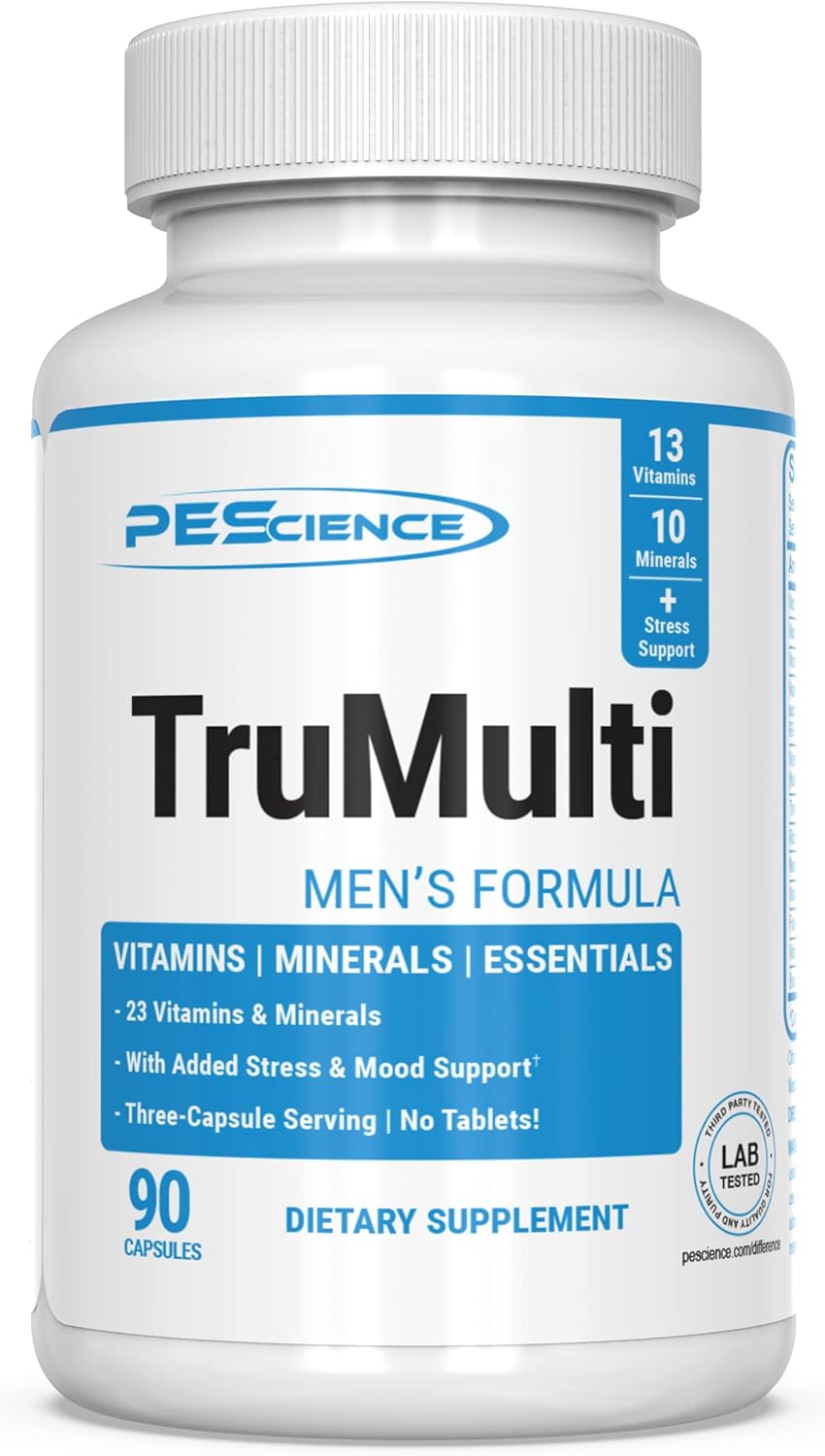 Men's Multivitamin with Vitamin C, D, Zinc for Immune & Stress Support - 90 Capsules by PEScience