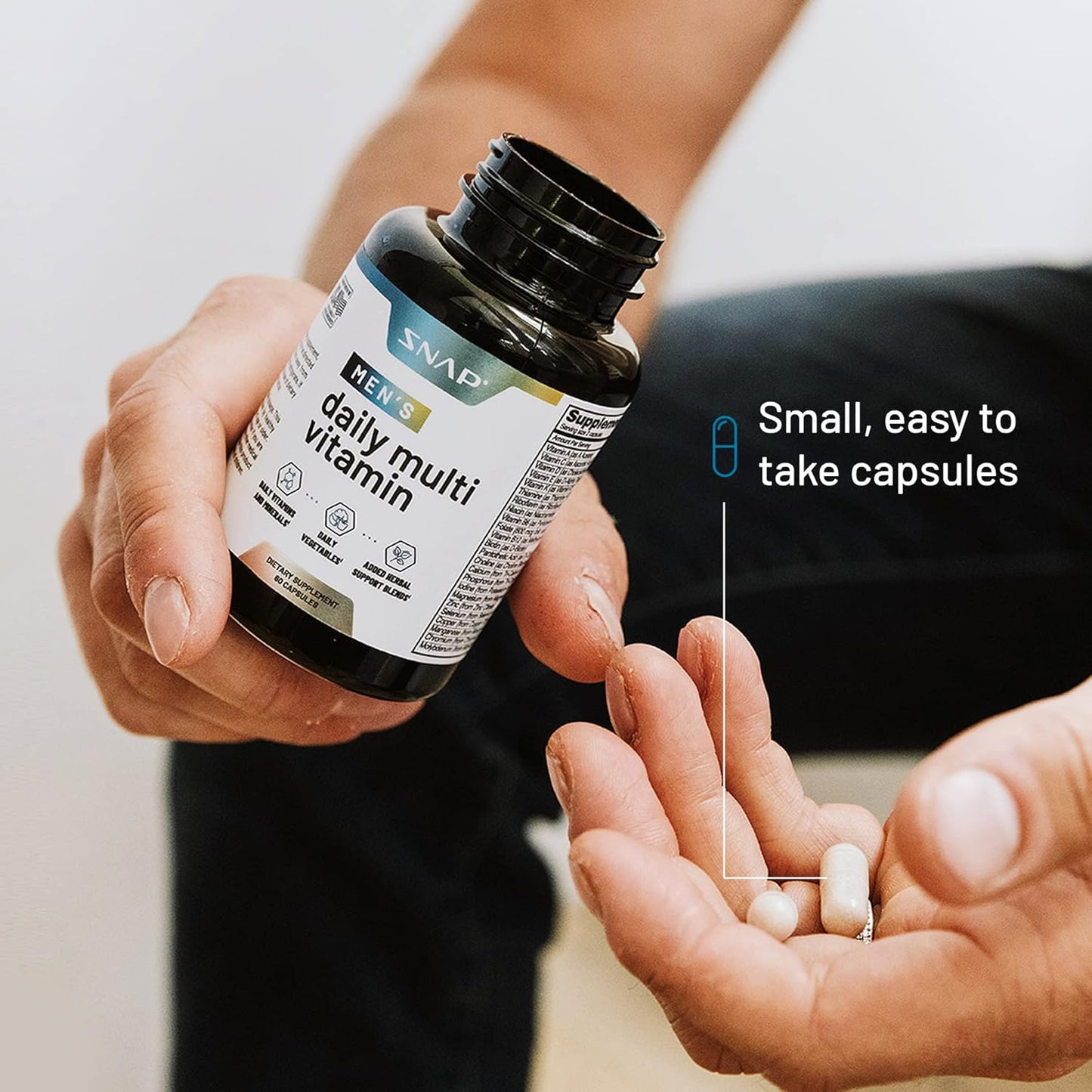 Men's Multivitamin with Vitamin D, B12, Zinc, Herbs, and Vitamin C for Energy & Immune Support - 60 Capsules