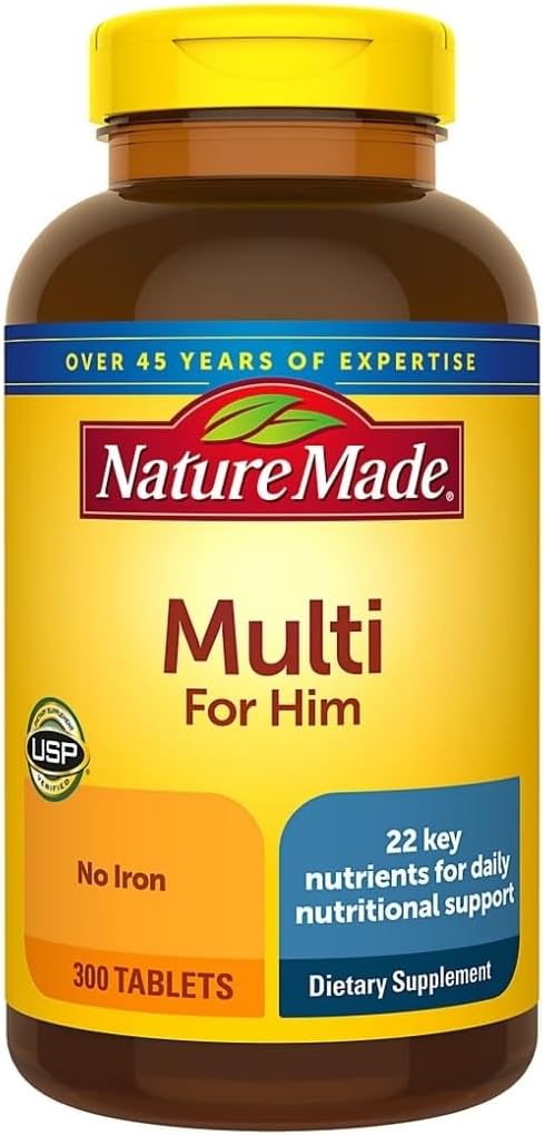 Men's Multivitamin without Iron - 300 Tablets for Daily Nutritional Support