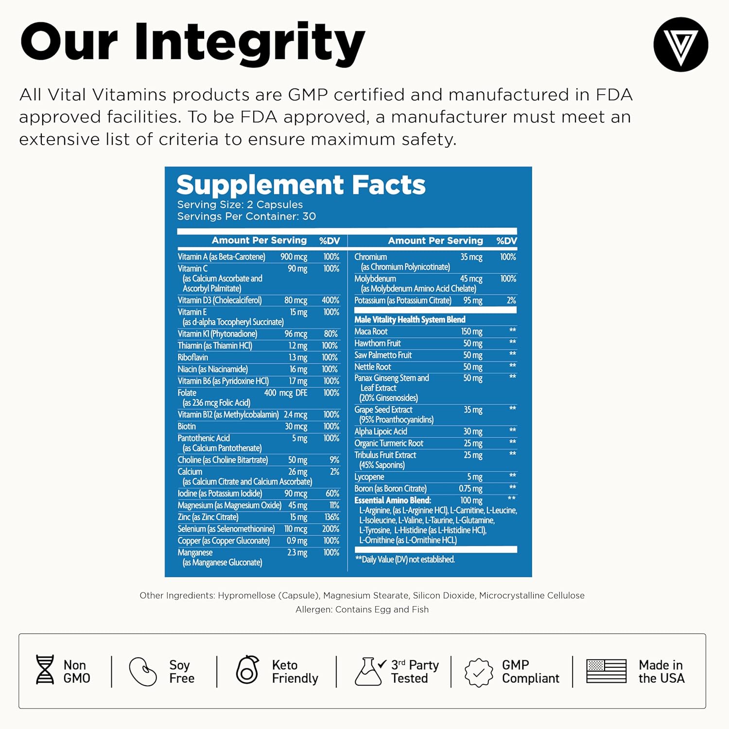 Men's Multivitamins with Vital Vitamins Magnesium Glycinate Capsules for Overall Health and Wellness