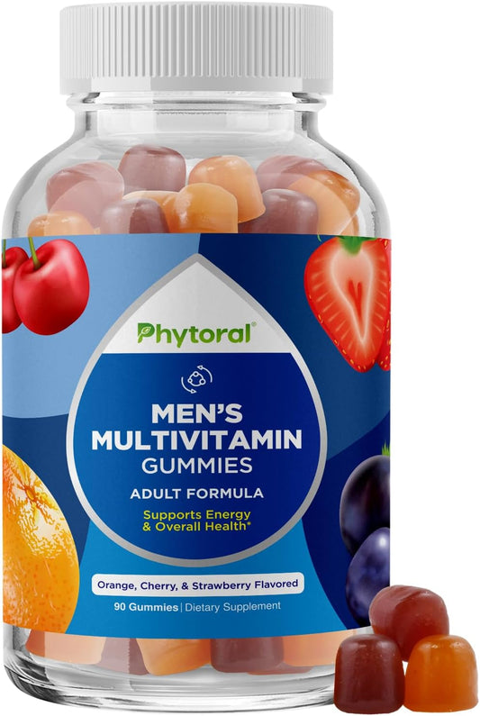 Men's Natural Multivitamin Gummies with Zinc, Vitamin D, C, A, Biotin, B6 & B12 - Full Men's Health Supplement