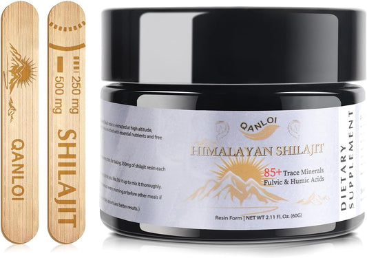 Men's Natural Shilajit Resin Supplement - Himalayan Shilajit with Humic and Fulvic Acid - 120 Servings