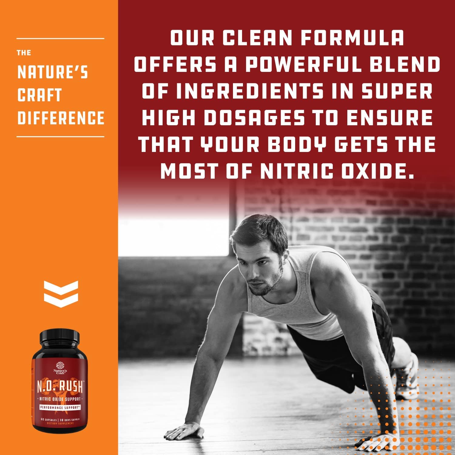 Men's Nitric Oxide Support Bundle with Black Maca Root Capsules - Energy, Strength, Recovery, Muscle Builder - Drive, Mood, Energy Booster