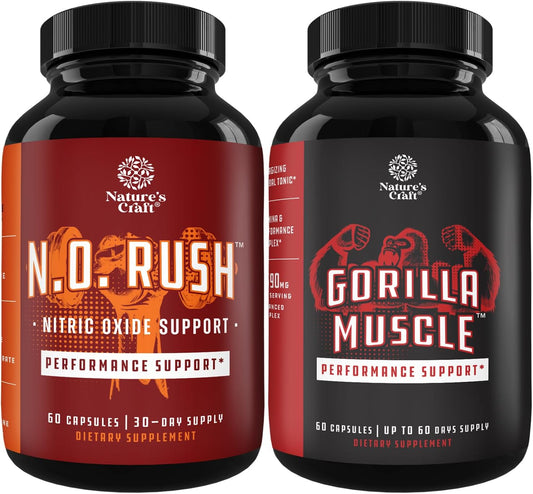 Men's Nitric Oxide Support Pills Bundle - Enhance Energy, Muscle Recovery, and Testosterone Boost for Muscle Enlargement and Stamina