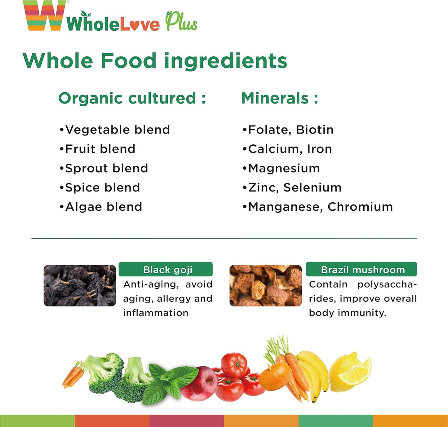 Men's Organic WholeFood Multivitamin with Immune Support - NOTO WholeLove Plus, 60 Tablets