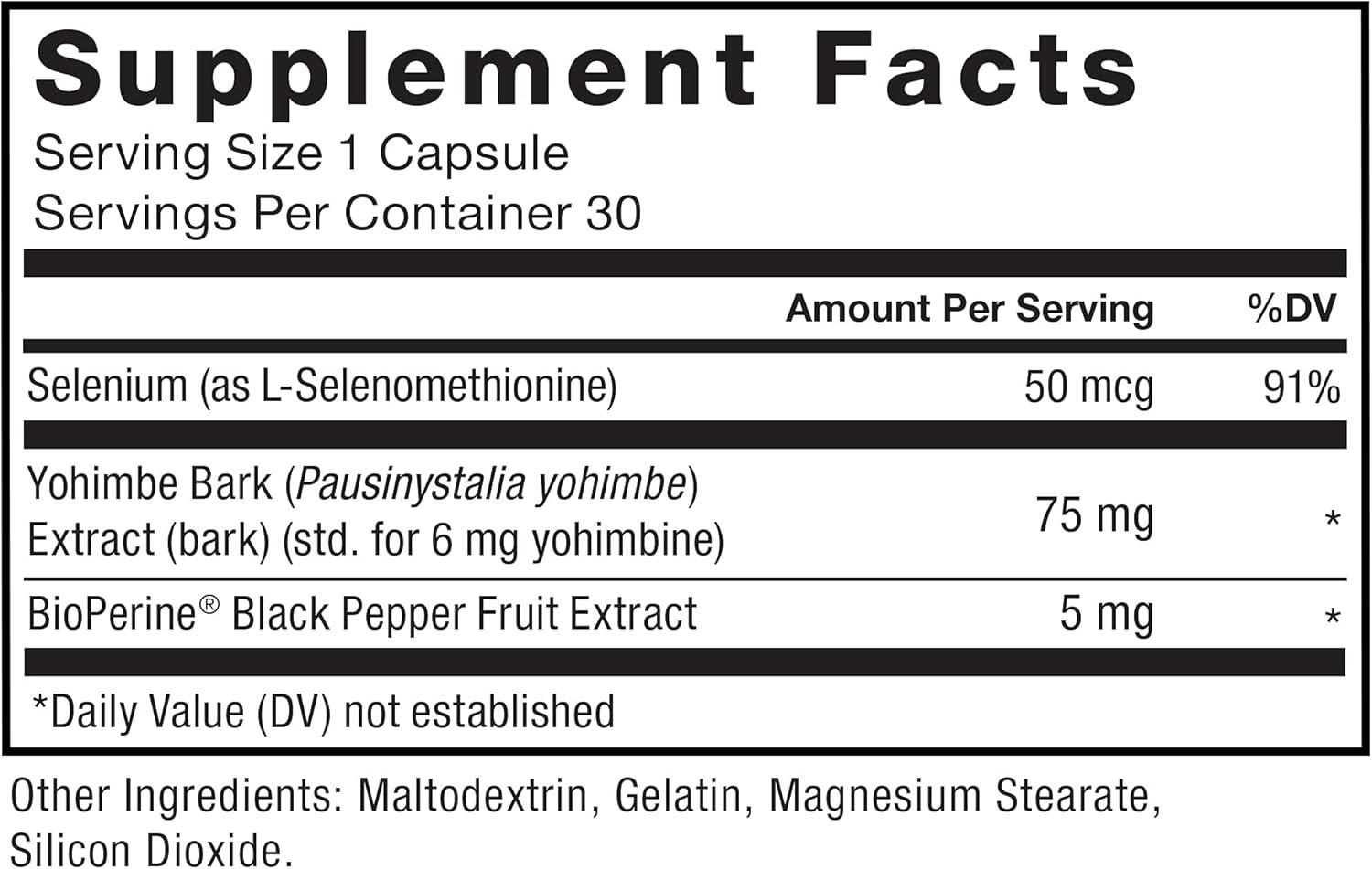 Men's Performance Enhancement Yohimbine Supplement - High Absorption Yohimbe Bark Extract, 6mg Yohimbine Capsules with Natural Ingredients - 90 Count (6-Pack)