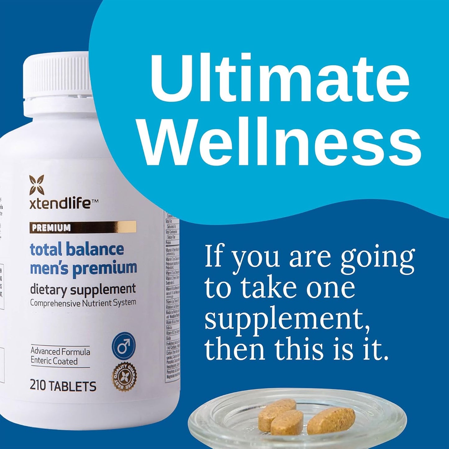 Men's Premium Daily Multivitamin with 90+ Nutrients for Immune, Heart, Digestive, and Cellular Health - 30 Day Supply